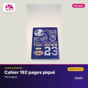 Cahier 192 pages piqué – PA Stationery