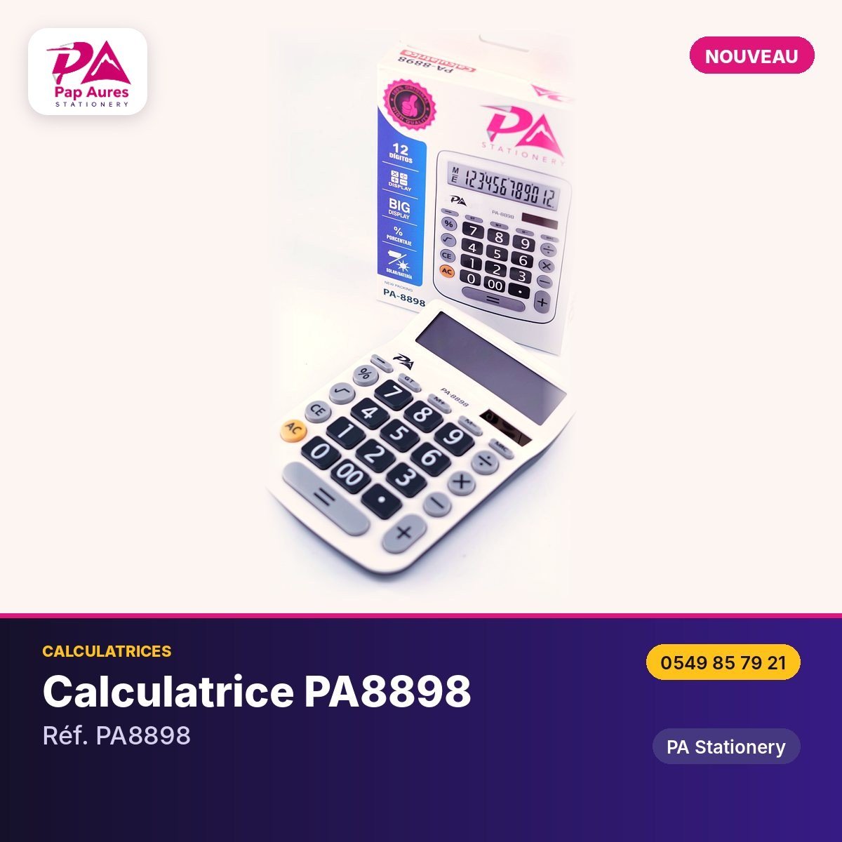 Calculatrice PA8898 — PA Stationery